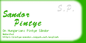 sandor pintye business card