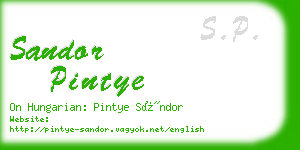 sandor pintye business card